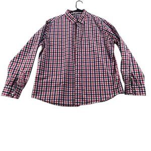 Hawker Rye Shirt Men’s Button-Down Shirt XL Blue Red White Regular Fit Cotton